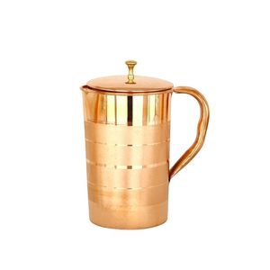 Handcrafted hammered <b>copper</b> <b>jug</b> with easy grip handle suitable for restaurants hotels or traditional dining tables - Product Image 1