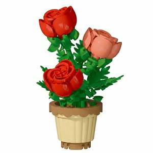 Nanoblock Mini Fleur avec pot en plastique pour décorations de la Saint-Valentin - Product Image 1