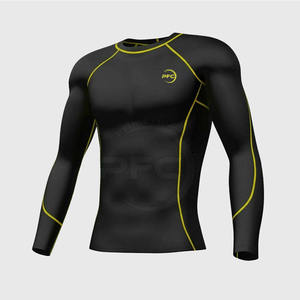 Ropa de compresión de gimnasio para hombre con logotipo personalizado y bajo MOQ, conjuntos ajustados de secado rápido transpirables de verano, novedad - Product Image 2