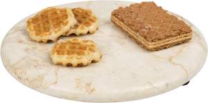 แผ่นรองชีสหินอ่อนสีเบจรอบหินอ่อนสีเบจแผ่นรองเสิร์ฟหินอ่อนสีเบจ - Product Image 3