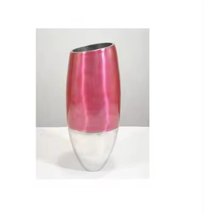 Vases à fleurs en métal finition nickelée brillante Pot de fleurs meilleure vente vase à fleurs design personnalisé décor d'hôtel de banquet de mariage - Product Image 1