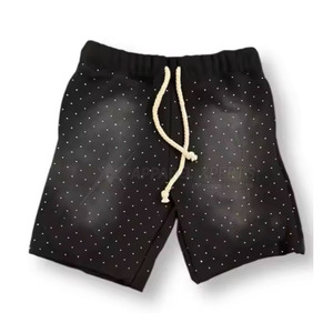 กางเกงขาสั้นผ้าคอตตอนสีจางพร้อมพลอยเทียมแบบลำลองทำจากผ้าฝ้ายคุณภาพสูงออกแบบได้ตามต้องการ - Product Image 1