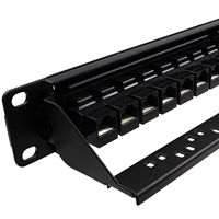 Panel Patch Telekomunikasi 19-Inch 1U Rack Mount CAT6/CAT5E/CAT6A UTP Rj45 24 Port/48 Port CAT6/CAT5E/CAT6A