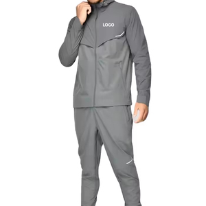 Hot Selling High Quality Lightweight Breathable Regular Fit Casual Sport Windbreaker Tracksuit 100% Nylon Stand Hood <b>Reflective</b> - Product Image 1