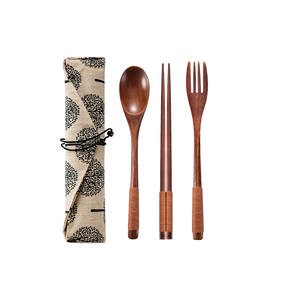 เครื่องใช้ในครัวและอุปกรณ์เสริมชุดช้อนส้อมไม้ธรรมชาติเป็นที่นิยมนักออกแบบและทำด้วยมือส่วนใหญ่ใช้ในร้านอาหารโรงแรม - Product Image 4