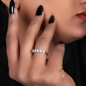 Women's Trendy Silver <b>Cubic</b> <b>Zirconia</b> <b>Ring</b> Daily Wear Jewelry with Rose Gold Gold Plating Inlay Fashion <b>Ring</b> Unique Number Shape - Product Image 3