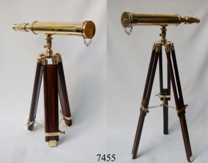 Télescope Griffith en laiton antique à double barillet avec support Télescope décoratif en laiton fait à la main - Product Image 6