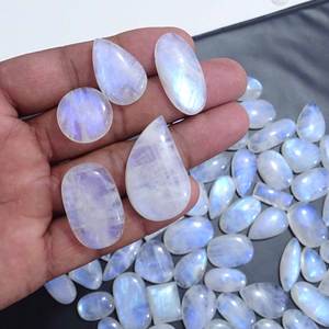AAA + pierre de lune naturelle de qualité supérieure pierre précieuse en vrac mélange forme taille Cabochon pierre de lune pierre précieuse en vrac pour la fabrication de bijoux - Product Image 1