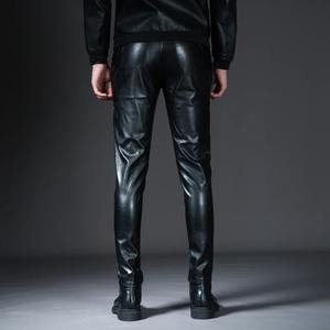 Invierno nuevos hombres Skinny Biker Faux Leather Pants moda motocicleta pantalones para hombre Stage Club Wear - Product Image 3