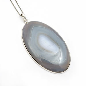 เครื่องประดับโบฮีเมียนทำมือสำหรับงานปาร์ตี้เป็นจี้รูปวงรีอัญมณีโอนิกซ์ลายธรรมชาติ925เงินสเตอร์ลิง - Product Image 1