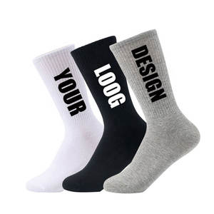 2025 chaussettes de créateur pour hommes de sport en coton imprimé personnalisé équipage de haute qualité pour le logo du groupe de jeunes positionné en bas - Product Image 3