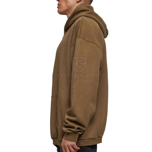 Meilleures ventes Basics 100% coton solide hiver lavage à l'acide polaire pull à capuche pour hommes en gros - Product Image 5