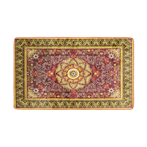 Tapis sur mesure en velours à pois avec cristaux, pour coin lecture à domicile, toucher doux, hauteur de poils moelleux, motif médaillon, fabriqué à la machine - Product Image 2