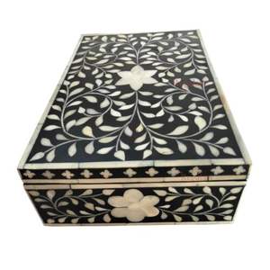 LAMETIERARTZ Boîtes décoratives indiennes faites à la main en nacre, Meilleure boîte de rangement pour bijoux, Organisateur en bois et os, Modèle LMA-H-1122 - Product Image 4