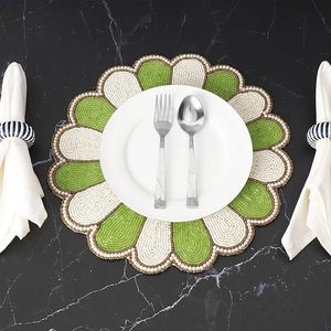 Napperon en perles de verre de pin vert grand topper de Table basse pour noël nouvel an anniversaire Thanksgiving décor de table festif - Product Image 4