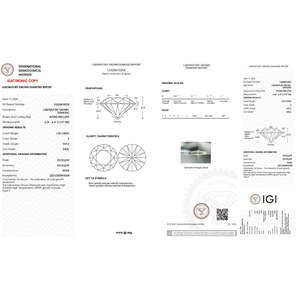 เพชรทรงกลม 1 กะรัต เพาะเลี้ยงในห้องปฏิบัติการ ระดับความสะอาด VVS2/E เครื่องประดับพรีเมียม ขนาดหน้าตัด 59% และความลึก 62.2% - Product Image 2
