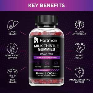 Gomitas de cardo mariano para adultos con Silimarina, limpieza natural del hígado, digestión y soporte de desintoxicación - Product Image 2