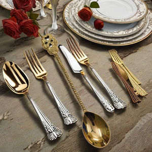 Couverts élégants en laiton poli 1 pièce, ensemble de couverts modernes en acier inoxydable pour tous les jours - Product Image 4