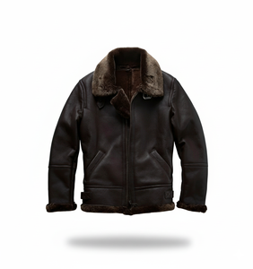 Listo para enviar chaqueta de cuero de oveja con piel sintética interior Premium Streetwear Stock chaqueta de invierno de cuero Motor Cycle 1 MOQ - Product Image 1