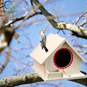 Durable Solid Wood Bird House - Modern Style for Garden & Outdoor Use, OEM Export Made in VietNam - Product Image 2