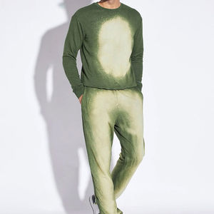 Última moda cómodo lavado ácido hombres chándales sudor traje para correr Material de algodón transpirable trajes de sudor en venta al por mayor - Product Image 2