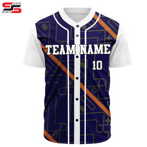 Service OEM – Maillot de baseball respirant 100 % polyester pour homme, uniforme vierge tendance avec fermeture boutonnée – Vente en gros - Product Image 5