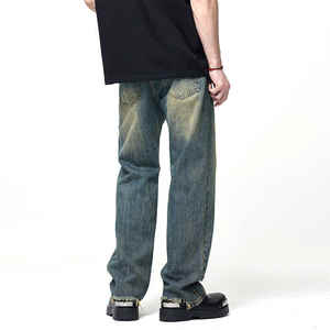 Jeans Holgados Rectos para Hombre de Alta Calidad, 100% Algodón, Transpirables, Pantalones Vaqueros Sueltos de Cintura Media, Estilo Clásico, Disponibles para Venta al por Mayor - Product Image 4