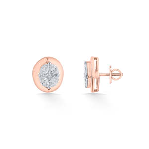 Boucles d'oreilles clous géométriques en forme de diamant Lunar Eclipse pour femmes en laiton plaqué or - Product Image 5