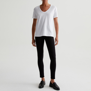 OEM mujeres cuello en U relajado Premium 100% Material de algodón de secado rápido mejor luz Jersey al por mayor señoras camiseta con logotipo personalizado - Product Image 2