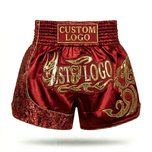 Shorts de Muay Thai brodés en gros, logo personnalisé, fabricant OEM de shorts de combat de kickboxing, faible MOQ, livraison rapide - Product Image 1