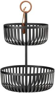 2-Tier Metal Wire Countertop Organizer Stand <b>Bread</b> Holder Convenient Fruit Vegetable <b>Basket</b> for Parties Perfect Storage Solution - Product Image 6