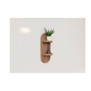 Étagère flottante en bois faite à la main de style bohème : Décoration en bois de style moderne du milieu du siècle - Product Image 2