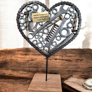 Sculpture de table en forme de cœur mécanique créative, pièce maîtresse industrielle en métal pour la maison, le bureau, la fête, les cadeaux, la décoration - Product Image 1