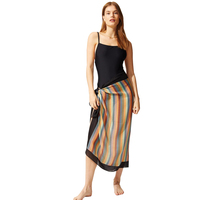 Pareos de Playa Personalizados para Mujer, Estampados Florales, de Algodón/Rayón/Viscosa/Seda, en Negro, Marrón y Bronceado