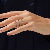 Bague de mariage en argent sterling 925 éternité Vermeil belle zircone cubique pavé ensemble bague plaquée or et rhodium bijoux pour femmes