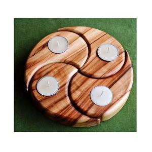 Decorative Wooden <b>Tealight</b> <b>Holder</b> Made to Enhance Home Interiors with Charming Wood Texture and Gentle Light Glow - Product Image 2