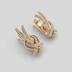 Meilleur meilleur élégant coupe Solitaire solide 14k or laboratoire cultivé diamant scintillant tourbillons boucles d'oreilles fiançailles mariage perle - Product Image 5