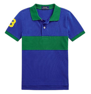 Chemises polo à manches courtes en coton 100% respirant, à motif uni, imprimées, de style décontracté et tendance, conçues sur mesure, 180g, pour garçons de 5 à 14 ans - Product Image 3