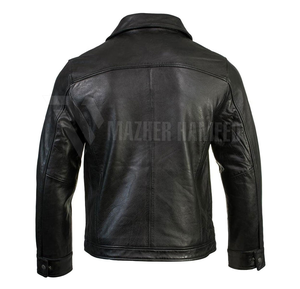 Nuevo diseño 100% Chaquetas de cuero Color negro Chaqueta de cuero de motocicleta Elegante ajuste delgado para hombres de Pakistán - Product Image 4