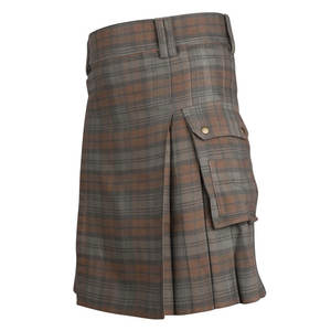 Kilt utilitaire traditionnel pour homme en tartan 100% laine à plis plats modernes, fournisseur en gros de kilts pour homme, kilt écossais - Product Image 3