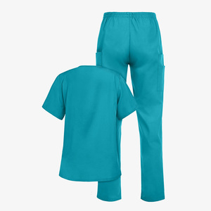 Médico Scrub mujeres poliéster algodón tejido de punto Hospital uniformes elásticos enfermera Scrubs para ropa de trabajo - Product Image 6