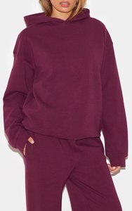 Conjunto de chándal con sudadera y pantalones de chándal para mujer OEM de 2 piezas personalizadas de ciruela, conjunto de chándal de 2 piezas de longitud completa para mujer - Product Image 3