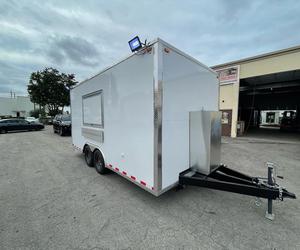 Camion de restauration mobile d'extérieur, remorque de traiteur 4,8 m, châssis en aluminium, double essieu tandem, alimentation intégrée, utilisation extérieure - Product Image 2