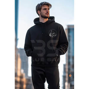 Sweats à capuche en coton pour hommes impression de logo personnalisé conception de base unie vêtements de sport décontractés pulls à capuche vente en gros de sweats à capuche en coton pour hommes - Product Image 2