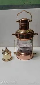 Lampe lanterne à huile ancre en cuivre de Style moderne de petite taille Unique suspendu en laiton verre maison nautique navire maritime Antique décor à la maison - Product Image 4