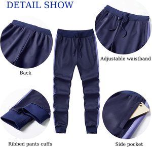 Survêtement 2 pièces personnalisé OEM pour hommes, col montant, manches longues avec poches doubles sur les côtés, veste et pantalon de survêtement - Product Image 5