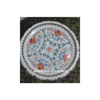 Cadeau de retour indien but et décoration de mariage Style de luxe belle incrustation de marbre blanc articles cadeaux en gros et à l'exportation