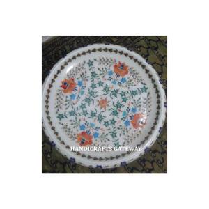 Propósito de regalo de retorno indio y decoración de boda estilo de lujo hermosos artículos de regalo con incrustaciones de mármol blanco al por mayor y exportación - Product Image 1