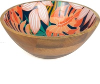 Mangkuk Makan Kayu Mangga Buatan Tangan Enamel Kustom dengan Server untuk Penggunaan Serbaguna dan dengan Kualitas Terbaik
