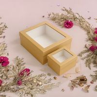 Boîte-cadeau en papier kraft taille personnalisée avec fenêtre pour boulangerie, savon et petits articles de vente au détail